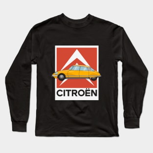 Citroen DS Orange Illustration Long Sleeve T-Shirt